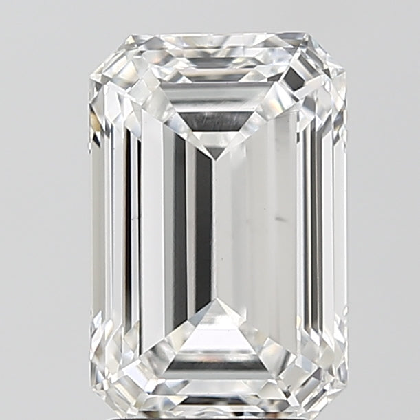 2.99 Carat Emerald Lab Diamond with  Cut Diamond in 14KT  view 1
