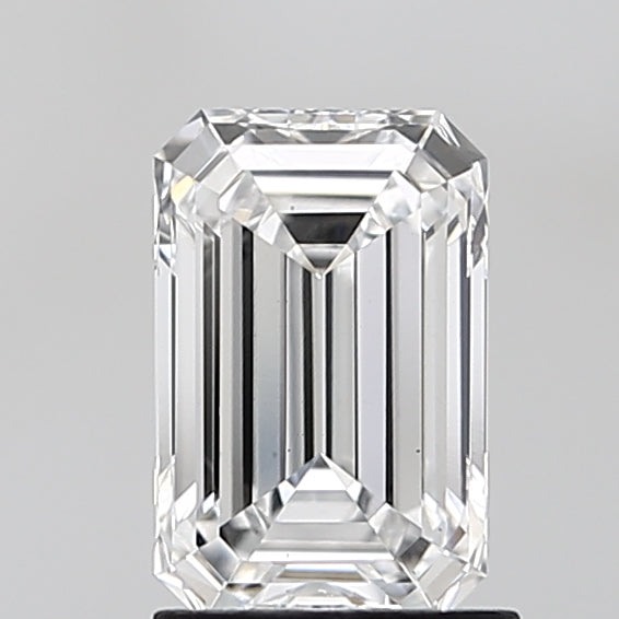 1.5 Carat Emerald Lab Diamond with  Cut Diamond in 14KT  view 1

