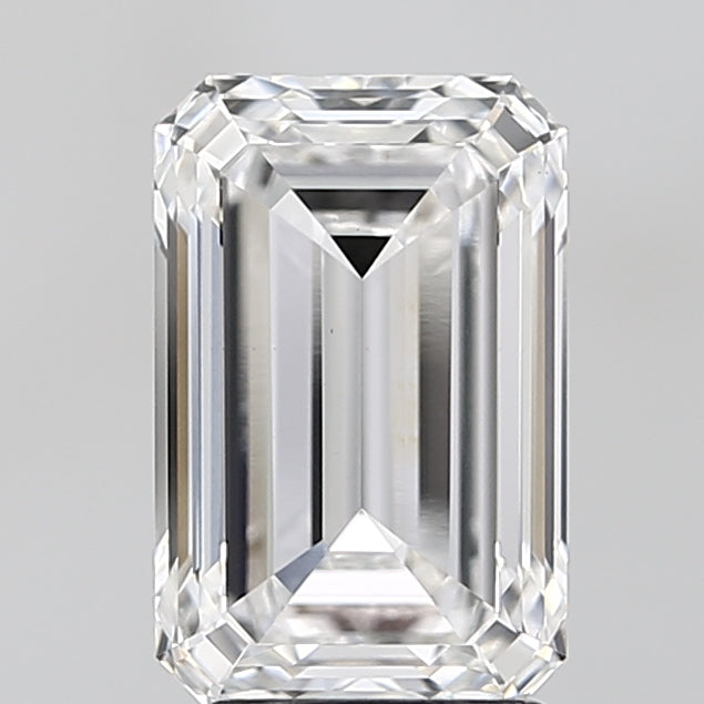 2.88 Carat Emerald Lab Diamond with  Cut Diamond in 14KT  view 1
