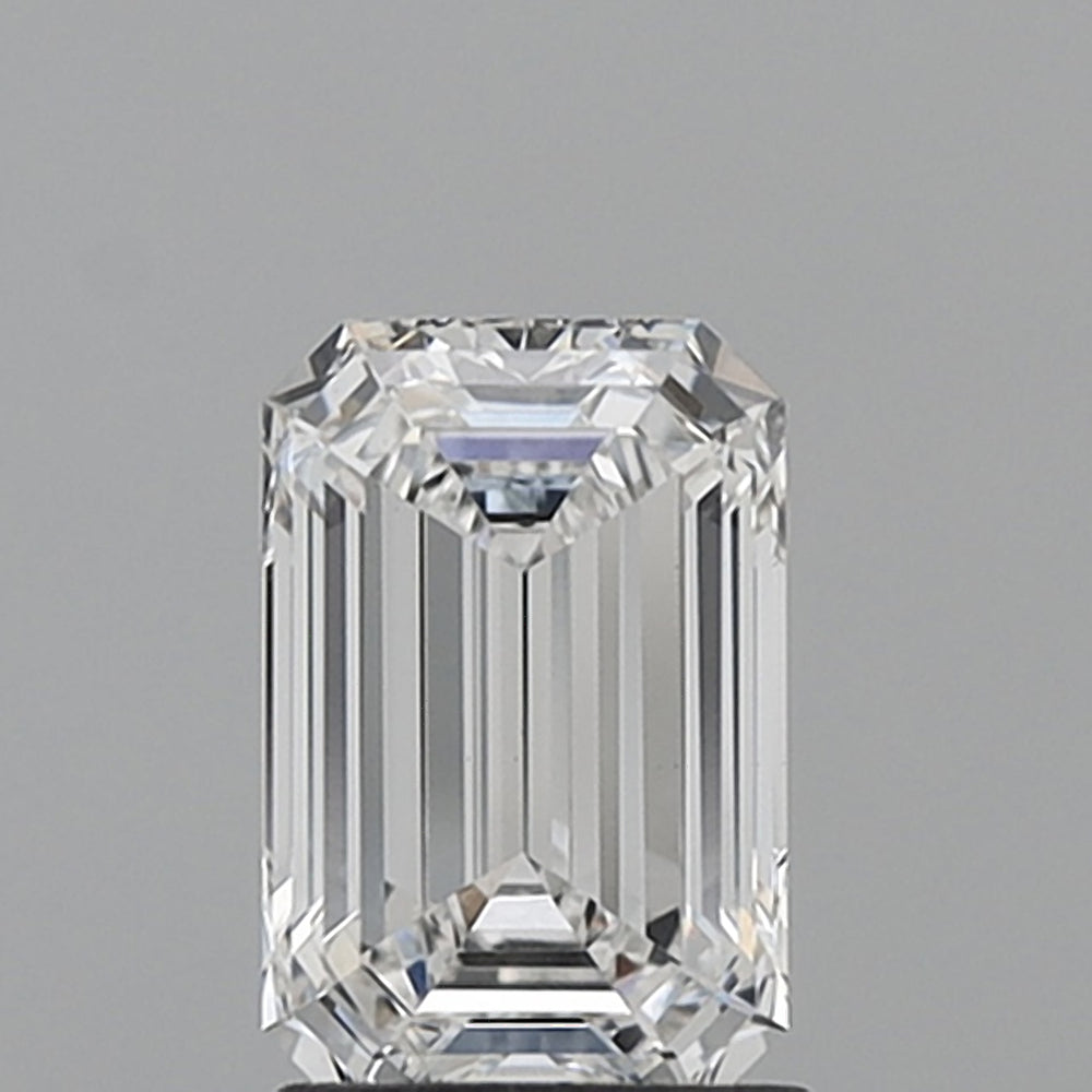 1.5 Carat Emerald Lab Diamond with  Cut Diamond in 14KT  view 1
