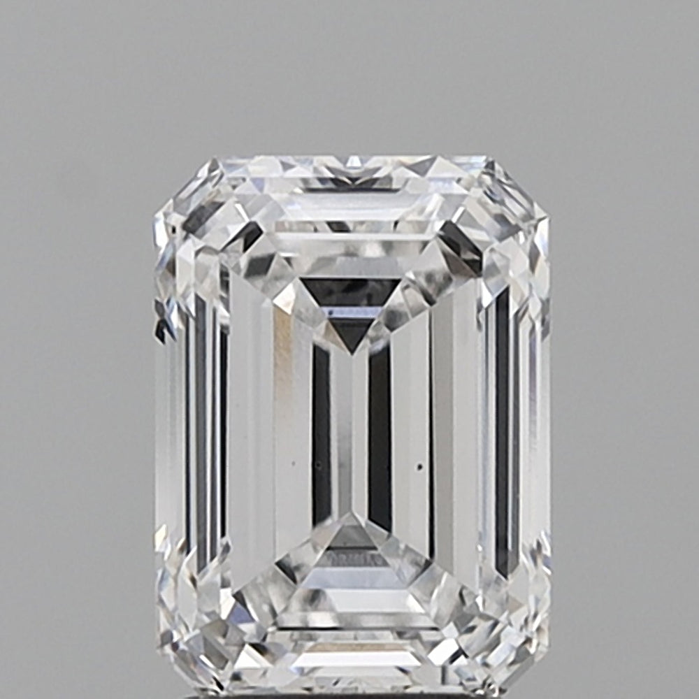 2.49 Carat Emerald Lab Diamond with  Cut Diamond in 14KT  view 1
