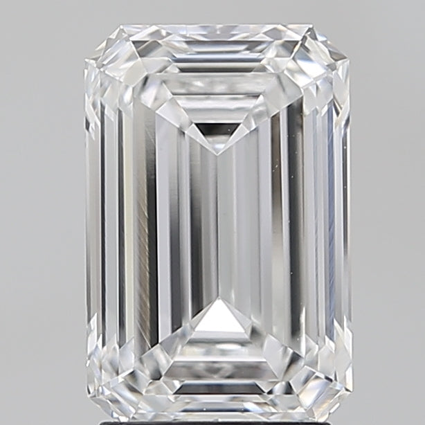 3.0 Carat Emerald Lab Diamond with  Cut Diamond in 14KT  view 1
