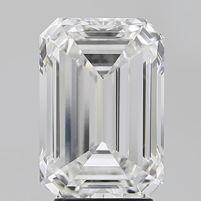 4.06 Carat Emerald Lab Diamond with  Cut Diamond in 14KT  view 1
