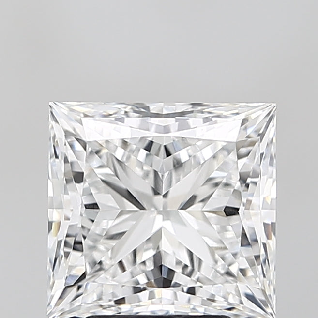3.54 Carat Princess Lab Diamond with  Cut Diamond in 14KT  view 1
