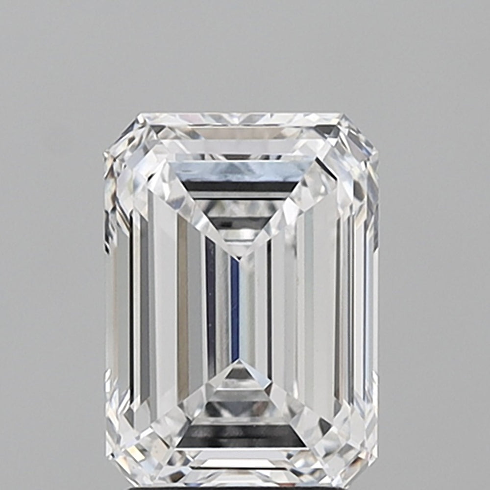 2.78 Carat Emerald Lab Diamond with  Cut Diamond in 14KT  view 1
