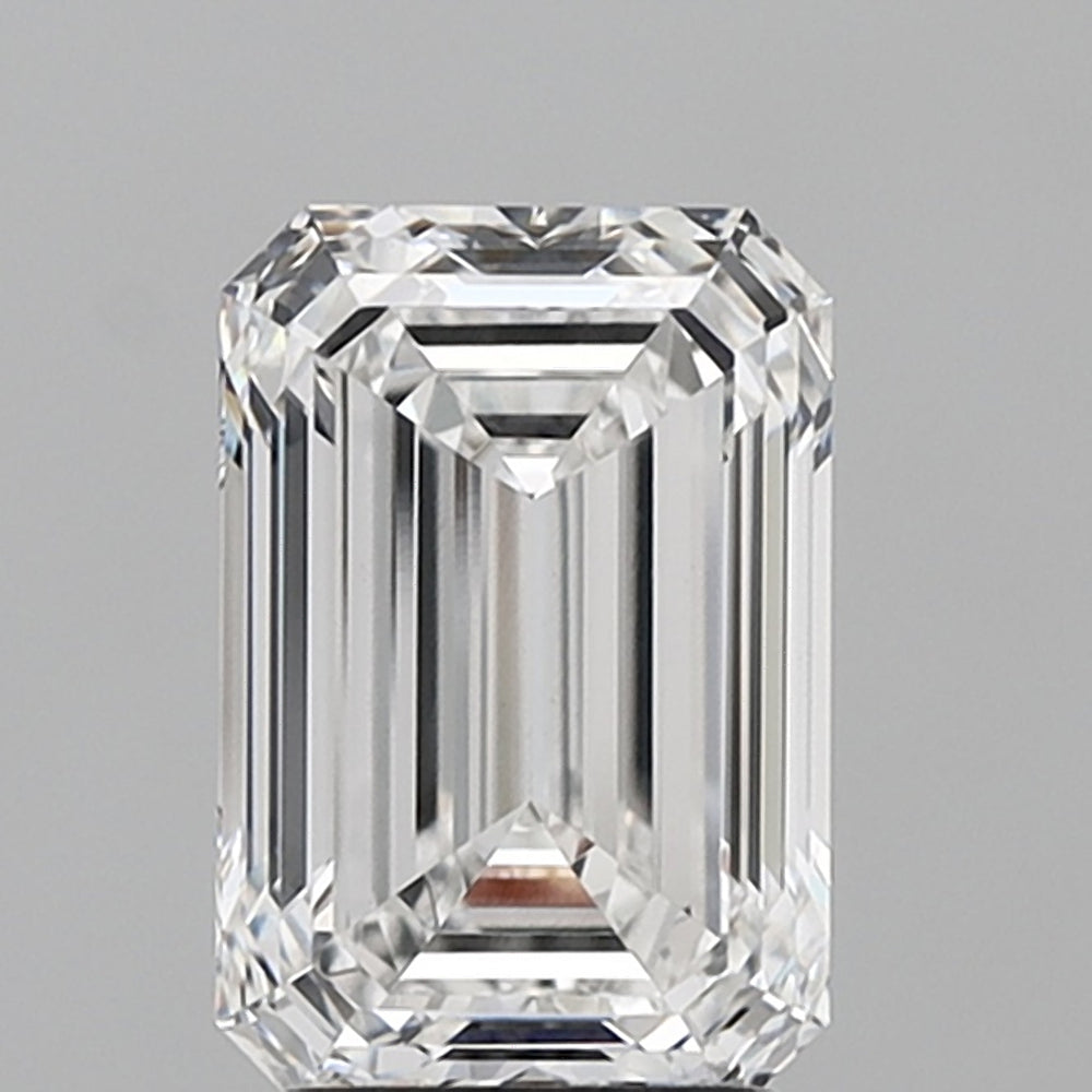 3.01 Carat Emerald Lab Diamond with  Cut Diamond in 14KT  view 1
