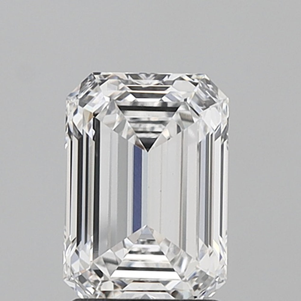 2.07 Carat Emerald Lab Diamond with  Cut Diamond in 14KT  view 1
