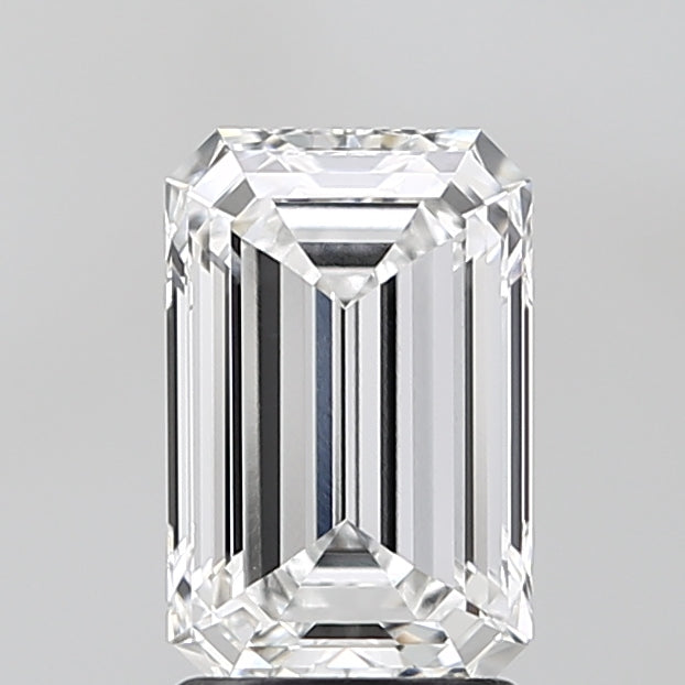 2.04 Carat Emerald Lab Diamond with  Cut Diamond in 14KT  view 1
