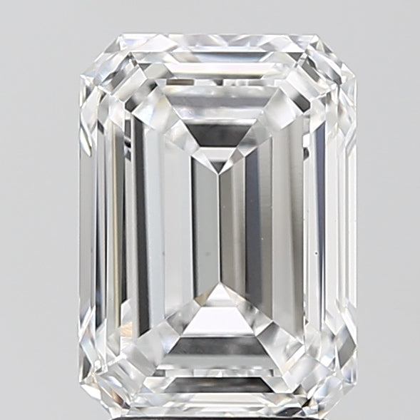 3.0 Carat Emerald Lab Diamond with  Cut Diamond in 14KT  view 1
