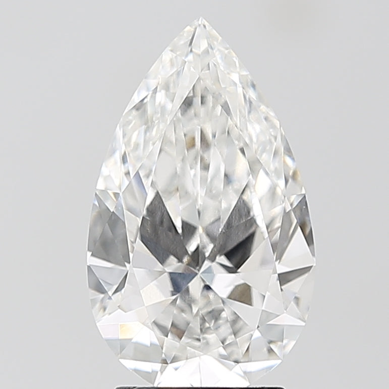 2.9 Carat Pear Lab Diamond with  Cut Diamond in 14KT  view 1
