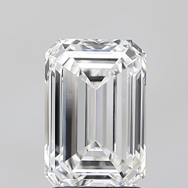 2.09 Carat Emerald Lab Diamond with  Cut Diamond in 14KT  view 1
