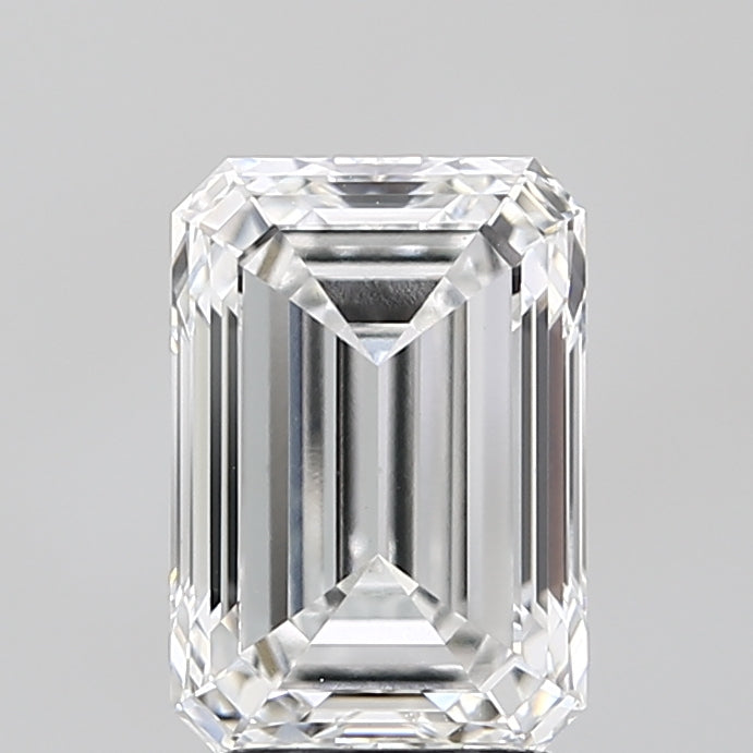 2.98 Carat Emerald Lab Diamond with  Cut Diamond in 14KT  view 1
