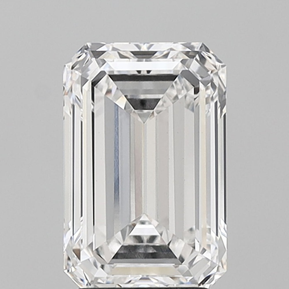 3.01 Carat Emerald Lab Diamond with  Cut Diamond in 14KT  view 1
