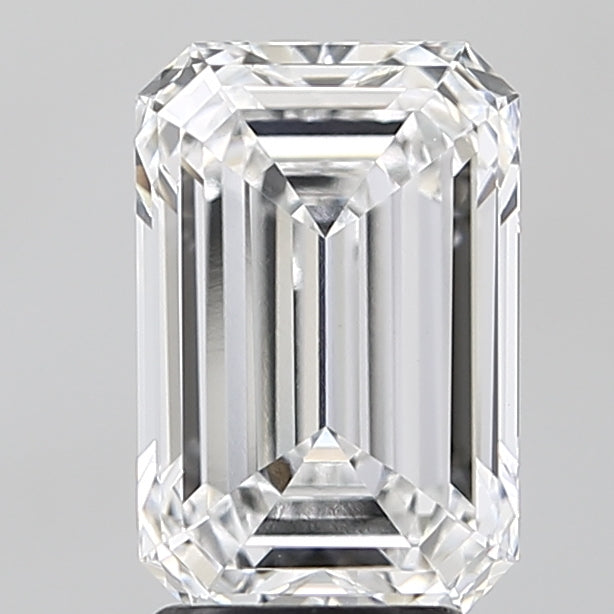 3.04 Carat Emerald Lab Diamond with  Cut Diamond in 14KT  view 1
