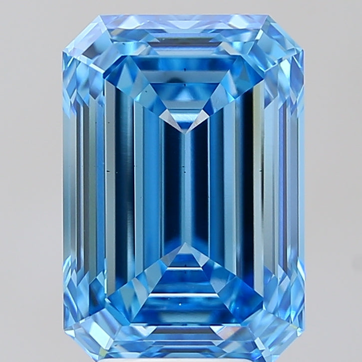 6.01 Carat Emerald Lab Diamond with  Cut Diamond in 14KT  view 1
