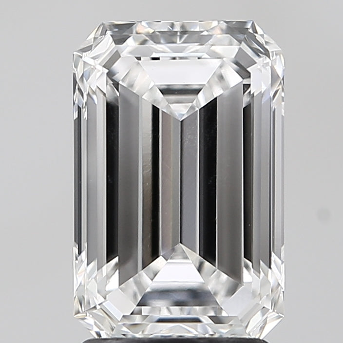 2.4 Carat Emerald Lab Diamond with  Cut Diamond in 14KT  view 1
