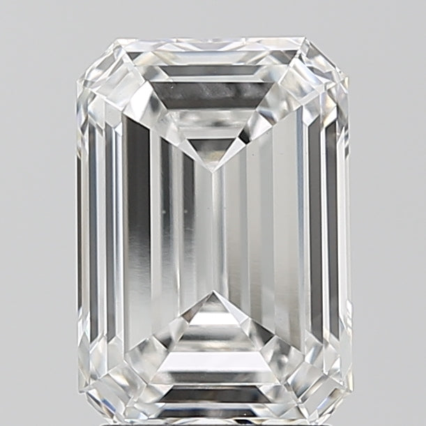 3.01 Carat Emerald Lab Diamond with  Cut Diamond in 14KT  view 1
