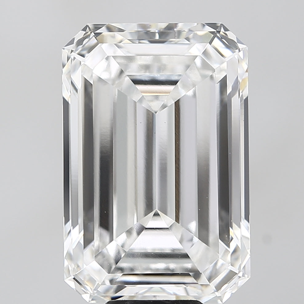11.57 Carat Emerald Lab Diamond with  Cut Diamond in 14KT  view 1
