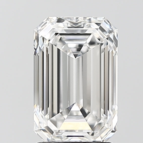 2.06 Carat Emerald Lab Diamond with  Cut Diamond in 14KT  view 1
