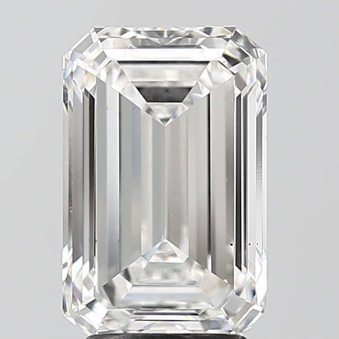 3.45 Carat Emerald Lab Diamond with  Cut Diamond in 14KT  view 1
