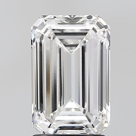 2.05 Carat Emerald Lab Diamond with  Cut Diamond in 14KT  view 1
