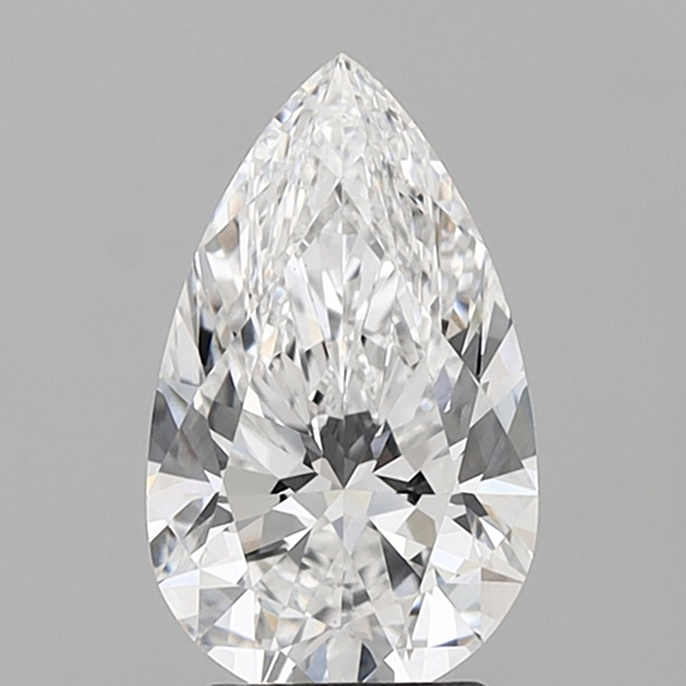 2.83 Carat Pear Lab Diamond with  Cut Diamond in 14KT  view 1
