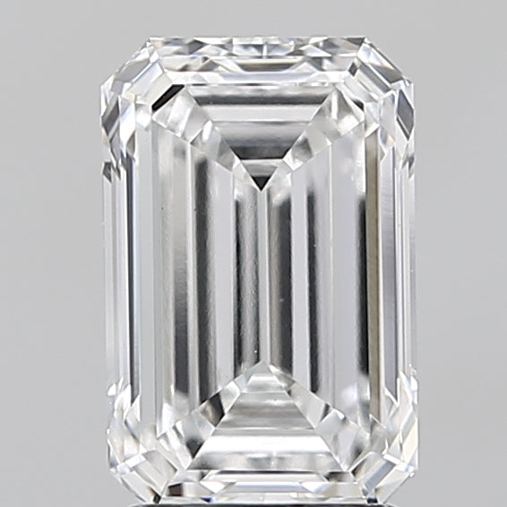 2.3 Carat Emerald Lab Diamond with  Cut Diamond in 14KT  view 1
