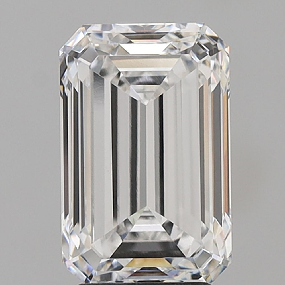 4.0 Carat Emerald Lab Diamond with  Cut Diamond in 14KT  view 1
