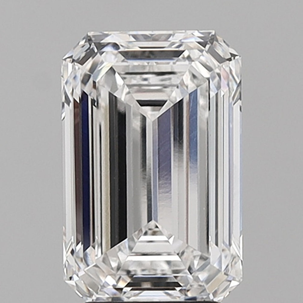 3.76 Carat Emerald Lab Diamond with  Cut Diamond in 14KT  view 1
