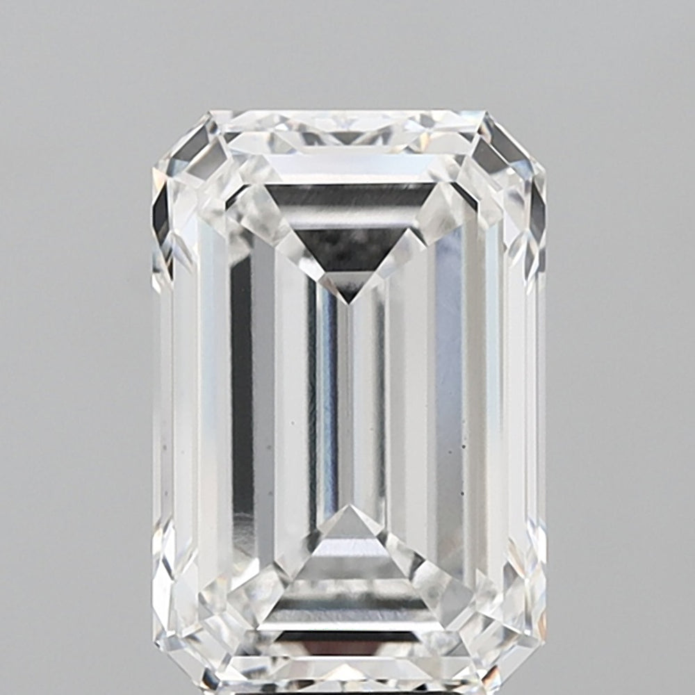 8.0 Carat Emerald Lab Diamond with  Cut Diamond in 14KT  view 1
