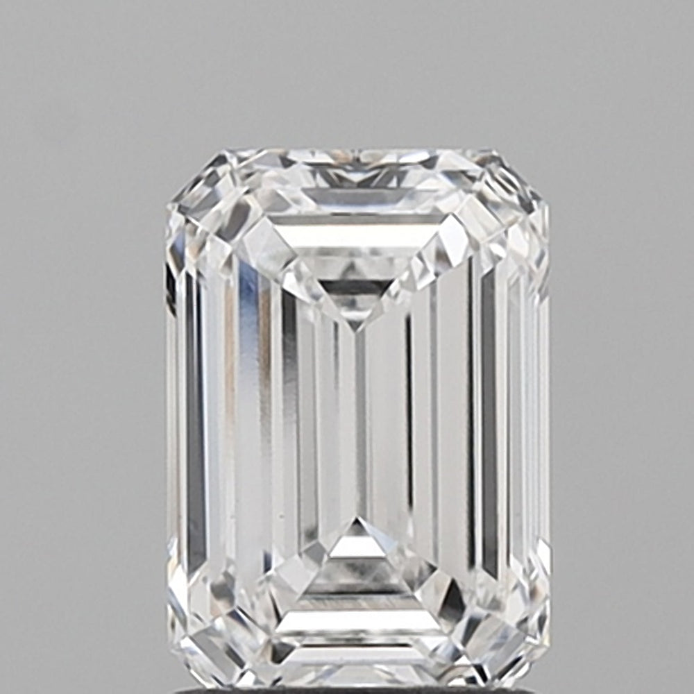 1.5 Carat Emerald Lab Diamond with  Cut Diamond in 14KT  view 1
