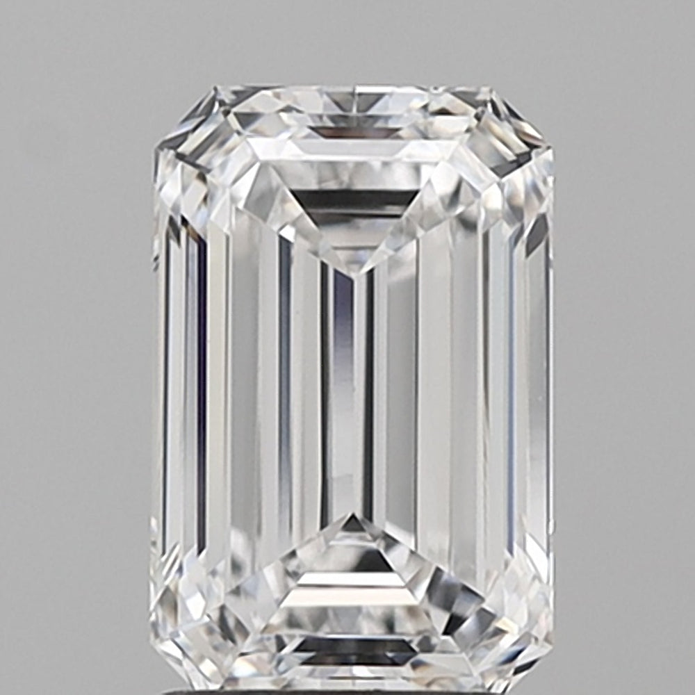 2.01 Carat Emerald Lab Diamond with  Cut Diamond in 14KT  view 1
