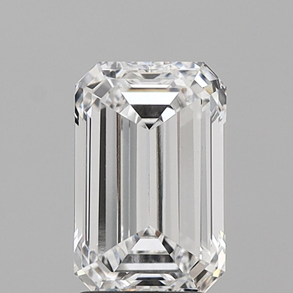 2.5 Carat Emerald Lab Diamond with  Cut Diamond in 14KT  view 1
