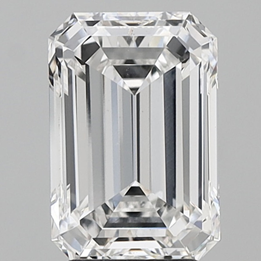 3.58 Carat Emerald Lab Diamond with  Cut Diamond in 14KT  view 1
