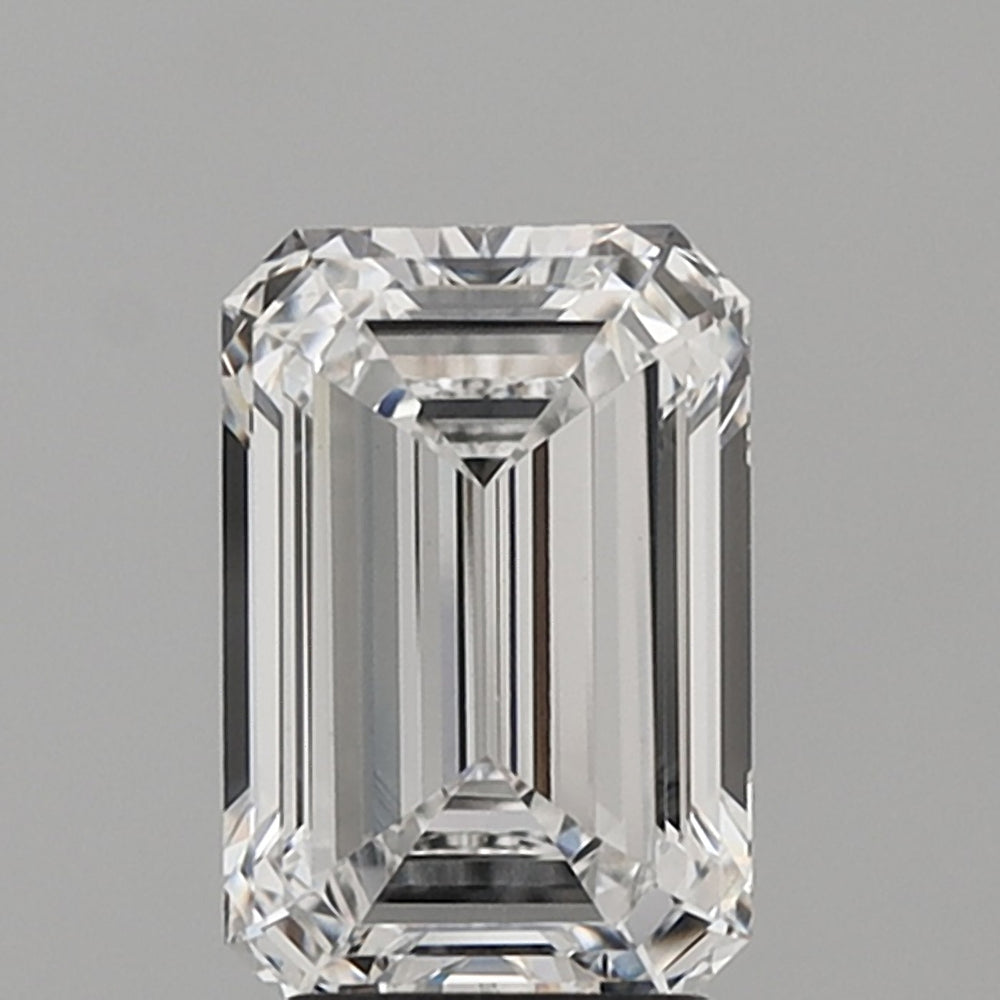 3.05 Carat Emerald Lab Diamond with  Cut Diamond in 14KT  view 1

