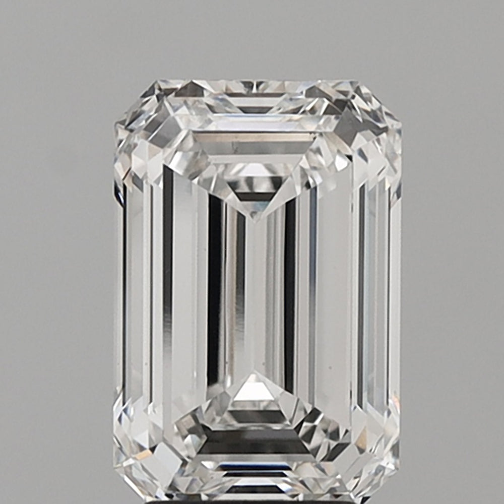 4.02 Carat Emerald Lab Diamond with  Cut Diamond in 14KT  view 1
