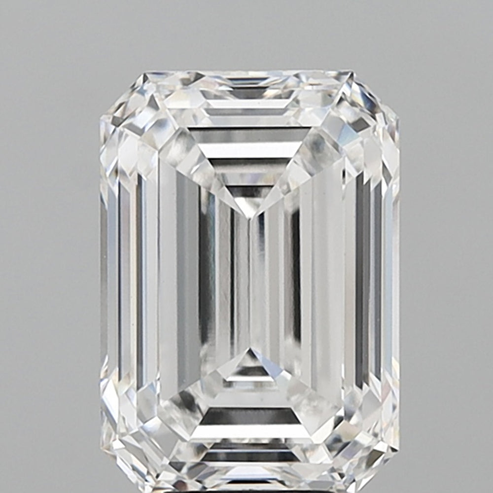 8.03 Carat Emerald Lab Diamond with  Cut Diamond in 14KT  view 1
