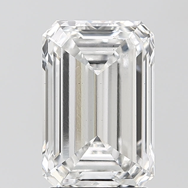2.91 Carat Emerald Lab Diamond with  Cut Diamond in 14KT  view 1
