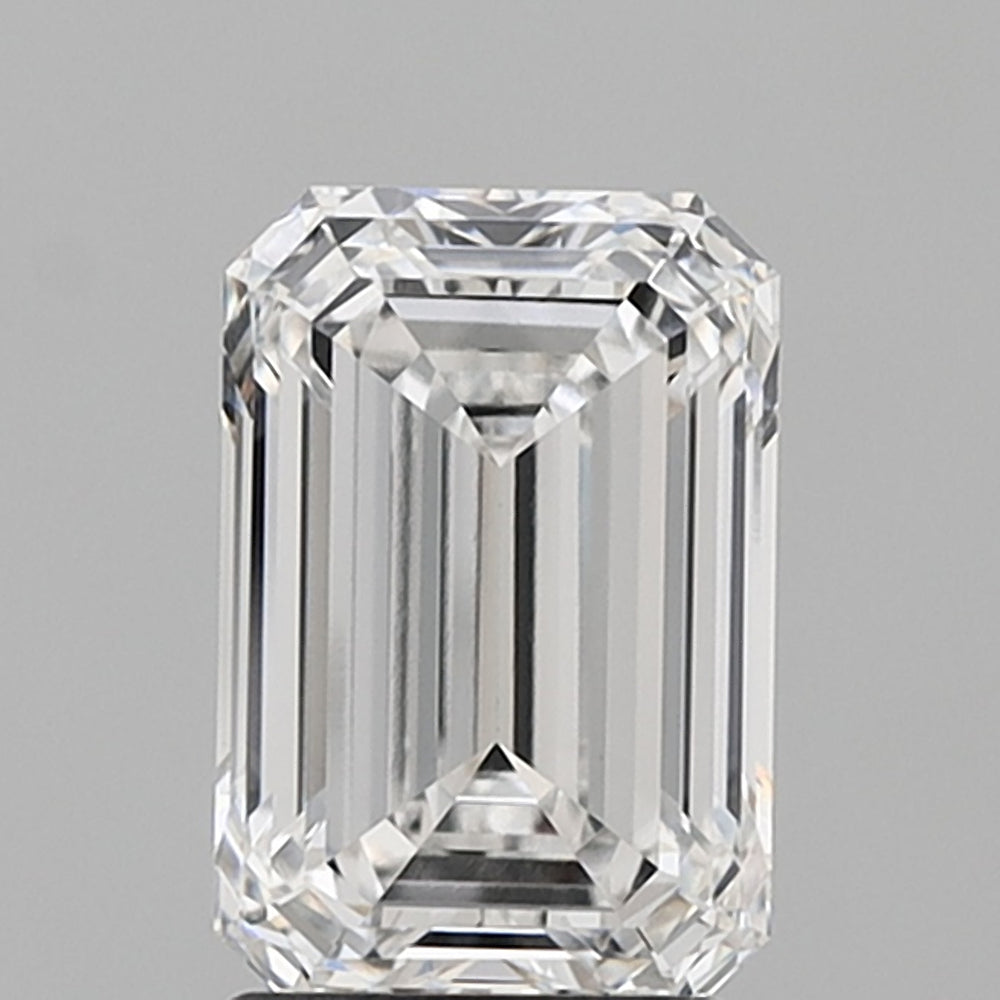 2.36 Carat Emerald Lab Diamond with  Cut Diamond in 14KT  view 1
