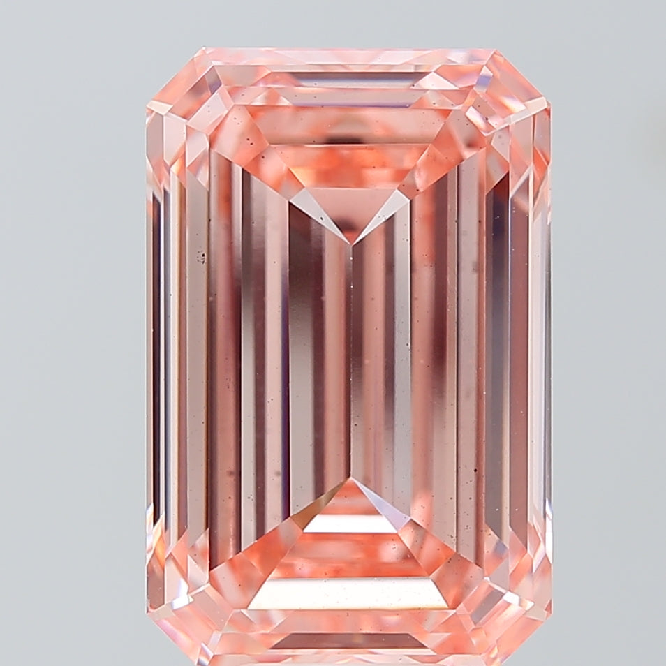 11.08 Carat Emerald Lab Diamond with  Cut Diamond in 14KT  view 1
