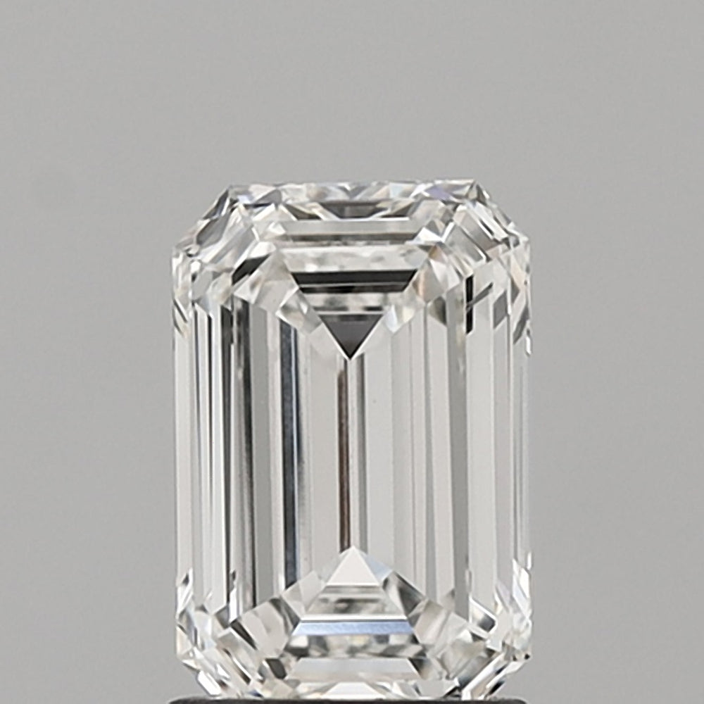 1.5 Carat Emerald Lab Diamond with  Cut Diamond in 14KT  view 1
