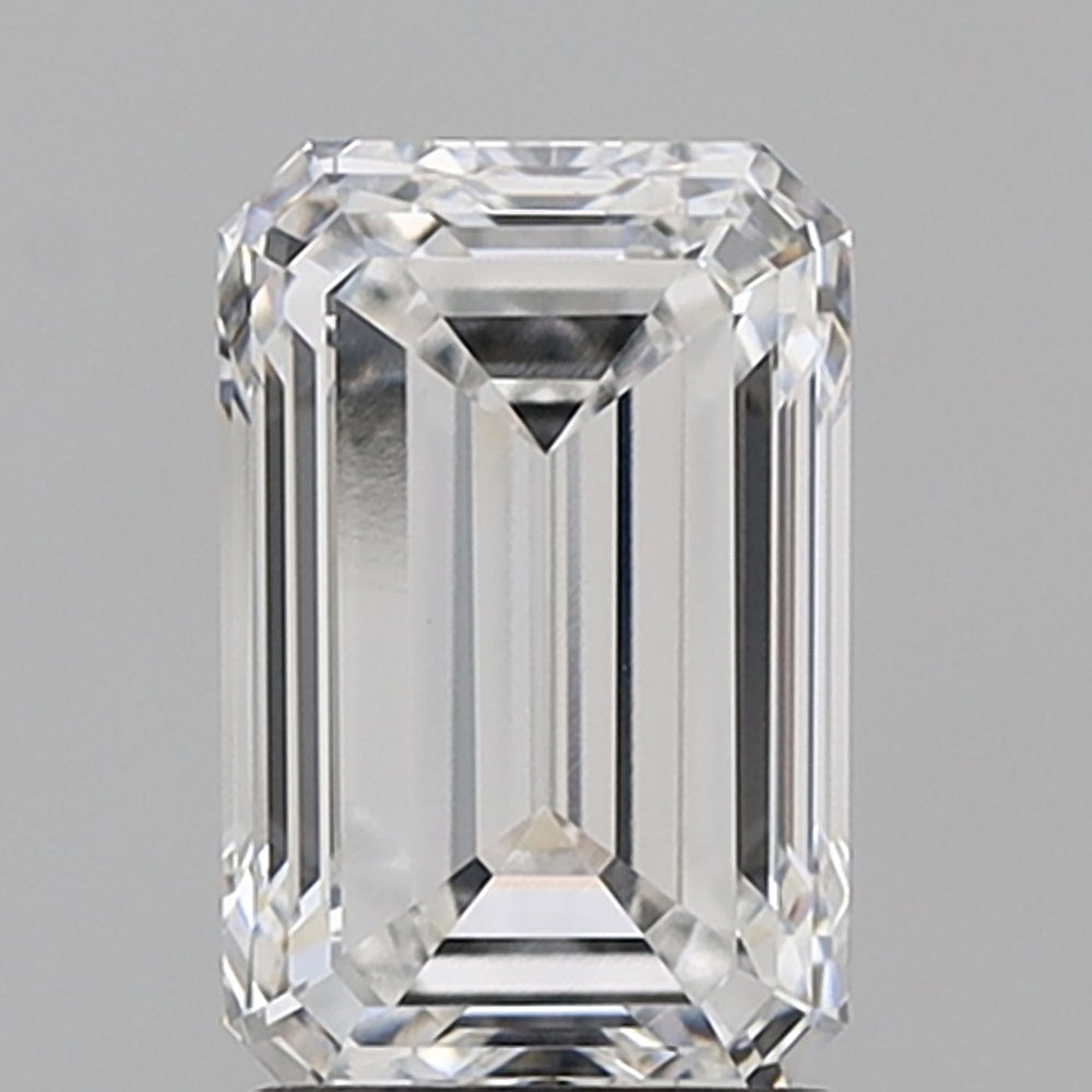 2.3 Carat Emerald Lab Diamond with  Cut Diamond in 14KT  view 1
