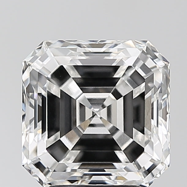3.91 Carat Asscher Lab Diamond with  Cut Diamond in 14KT  view 1
