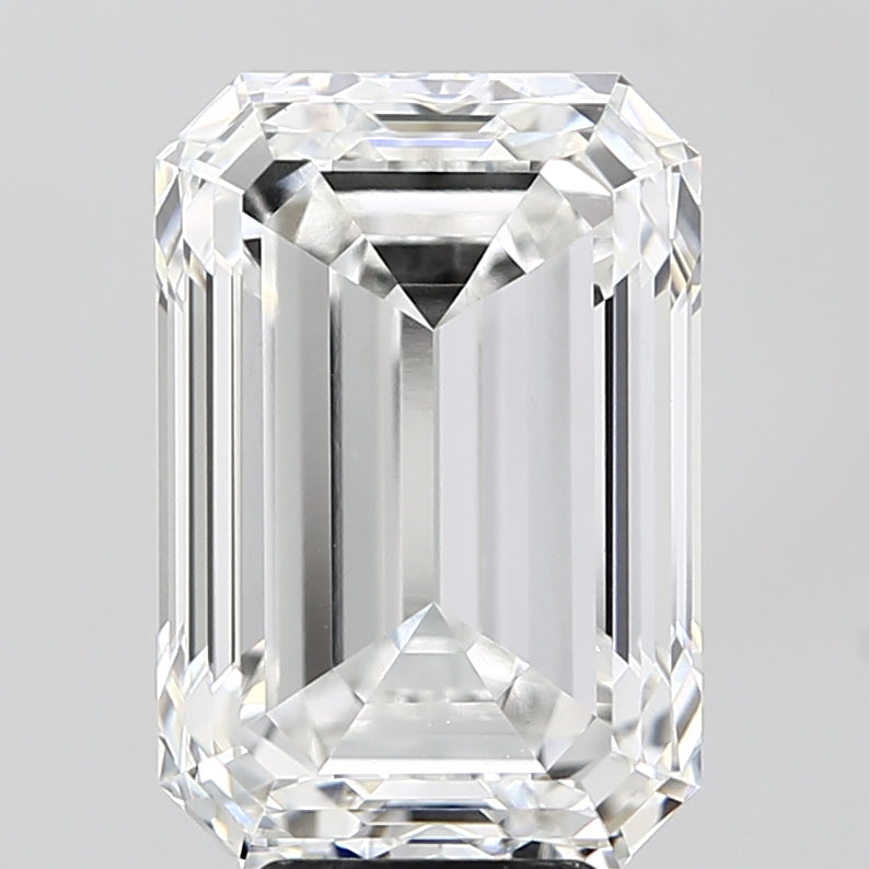 6.98 Carat Emerald Lab Diamond with  Cut Diamond in 14KT  view 1
