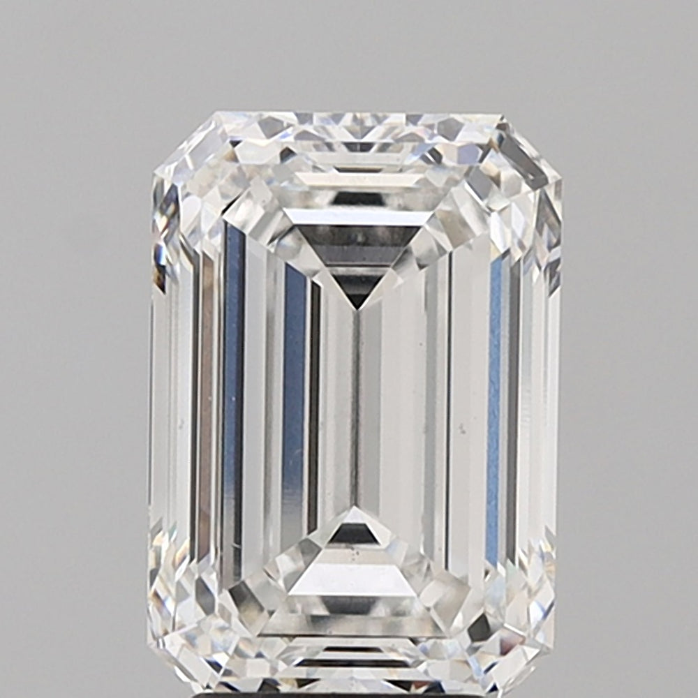 4.02 Carat Emerald Lab Diamond with  Cut Diamond in 14KT  view 1
