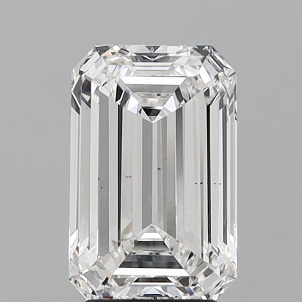 4.0 Carat Emerald Lab Diamond with  Cut Diamond in 14KT  view 1
