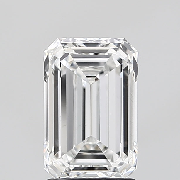 1.82 Carat Emerald Lab Diamond with  Cut Diamond in 14KT  view 1
