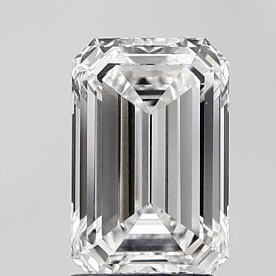 1.85 Carat Emerald Lab Diamond with  Cut Diamond in 14KT  view 1
