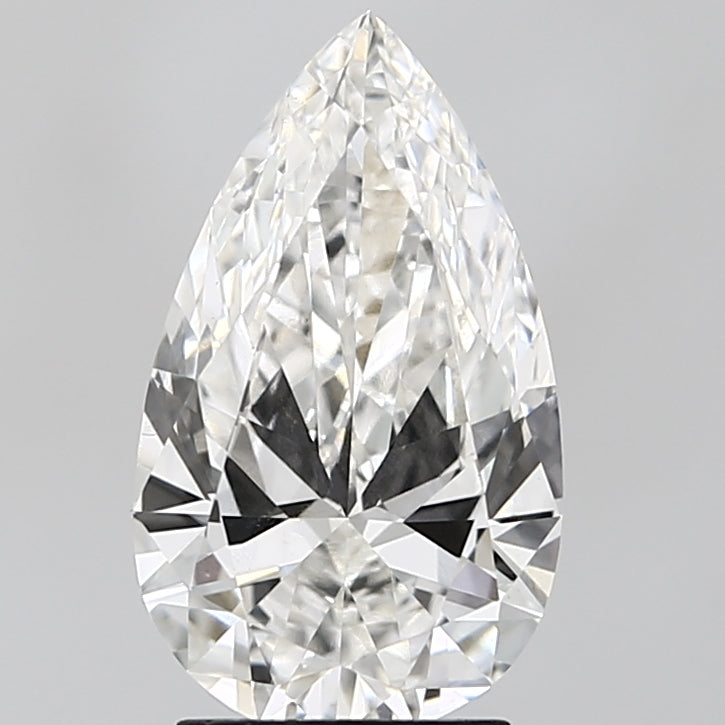 2.51 Carat Pear Lab Diamond with  Cut Diamond in 14KT  view 1
