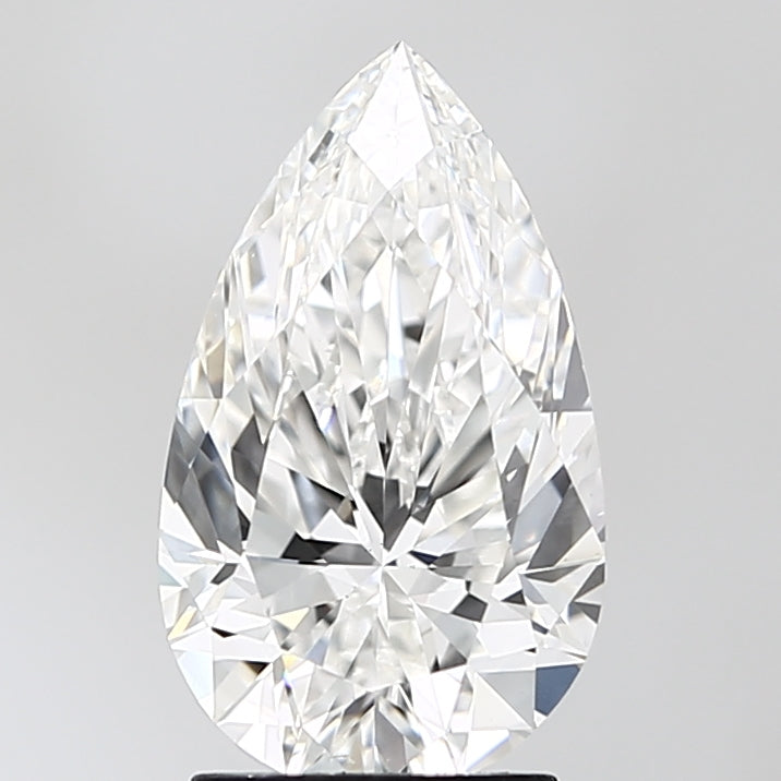 2.5 Carat Pear Lab Diamond with  Cut Diamond in 14KT  view 1
